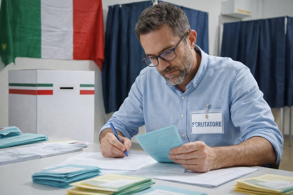 Immagine scrutatore elettorale al lavoro