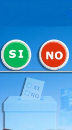 Immagine urna con simboli si - no